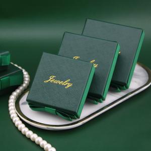 Wholesale Luxury Green Color Rigid Cardboard Gold Logo Set Jewelry Gift Box With Ribbon Bow from china suppliers