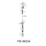 3000mm Length Steel Wire Rope Cable Lanyard With Spring Hook YW86534