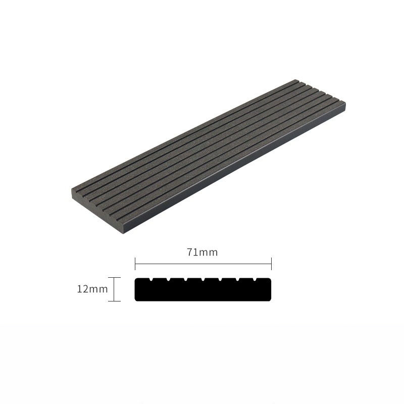 Wood Plastic Composite Exterior Fence Panel Wall For Building Engineering WPC Inside Board 71x21mm Gray Plank