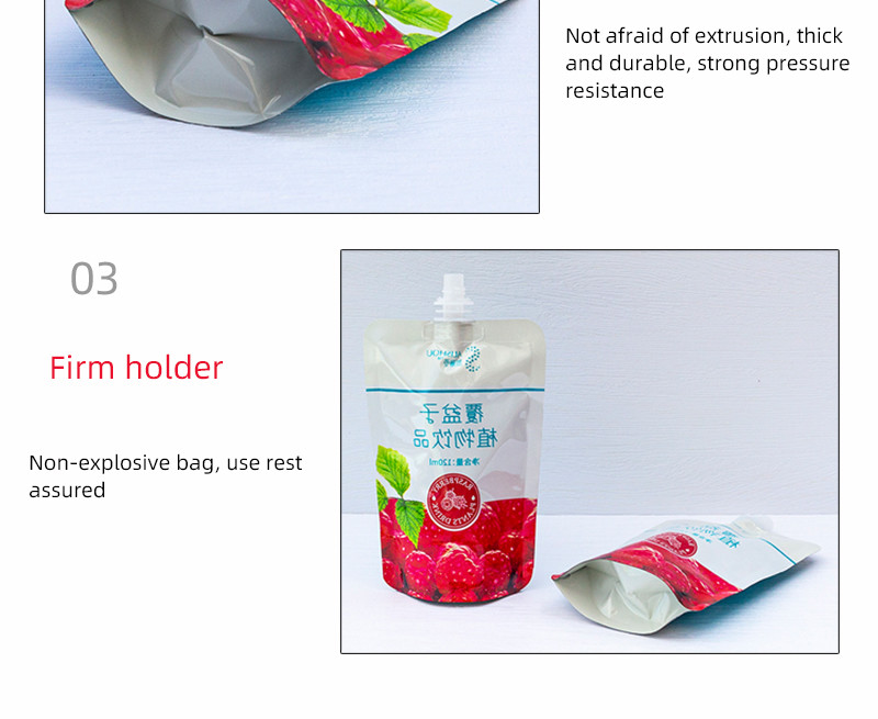 Plastic Liquid Spout Pouch Filling Leak Proof Stand Up Spout Bag For Food Packaging