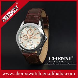 Wholesale 2015 New Fashion Wristwatches Man Stainless Steel Caseback Japan Movt Top Quality Leather Watches Man from china suppliers