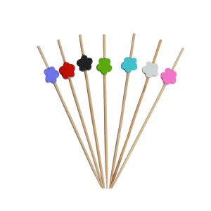 Wholesale Custom Disposable Bamboo Cocktail Garnish Picks Flower Shaped 15cm from china suppliers