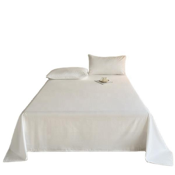 Grade A 100% Cotton White King Size Bedding Set Plaid Flat Sheet For Bed Bed
