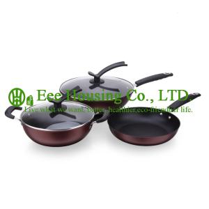 Wholesale 3 pieces stainless steel cooking cookware including fry pan and soup pot and milK pot from china suppliers