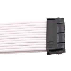 Wholesale PSU Power Supply Extension Cable Sleeved 24pin ATX Female to Male White Elbow Data Cable Computer from china suppliers