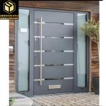 Powder Coated Aesthetics Solid Aluminum Exterior Doors For Main Entrance