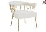 Nordice Luxury Stainless Steel Restaurant Chairs Gold Leather Hotel Arm Chairs