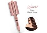 LCD Temperature Display Three Barrel Hair Waver for Beachy Frizz Free Waves