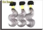Silver Grey 100 Virgin Brazilian Hair Bundles , Grade Deep Wave Human Hair 6a