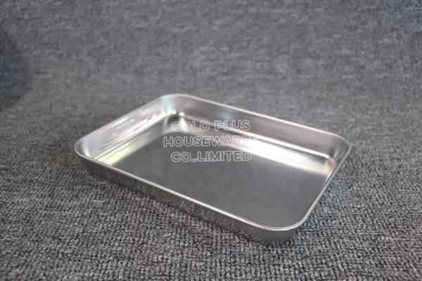 Hotel stackable stainless steel food serving trays silver color baking sheet