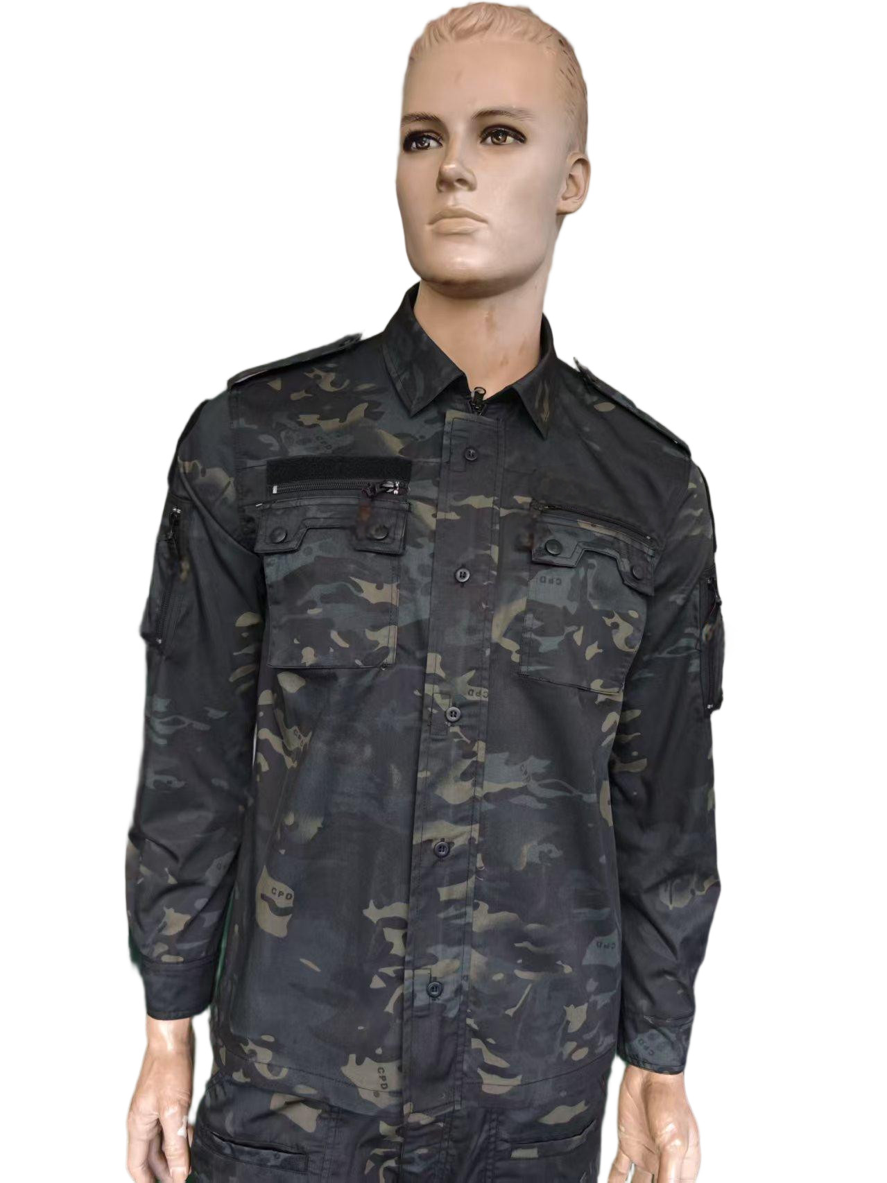 Night Pattern Camo Tactical Training Suit With Plush Waterproof Breathable Military Clothing