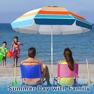 Wholesale Portable Beach Umbrella With Sand Anchor, Tilt Pole, Carry Bag, Air Vent, Heavy Duty Wind Portable from china suppliers