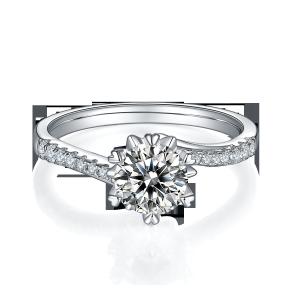 Wholesale 1.30CT White Moissanite And Sapphire Platineve Diamonds Jewelry Engagement Women Ring from china suppliers