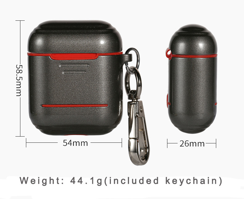 Shockproof Case Cover Portable Protective Silicone Metal Skin Cover Case for Airpods 2 & 1
