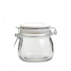 Wholesale Home Empty Glass Jars With Ceramic Lids Airtight Canisters Style from china suppliers