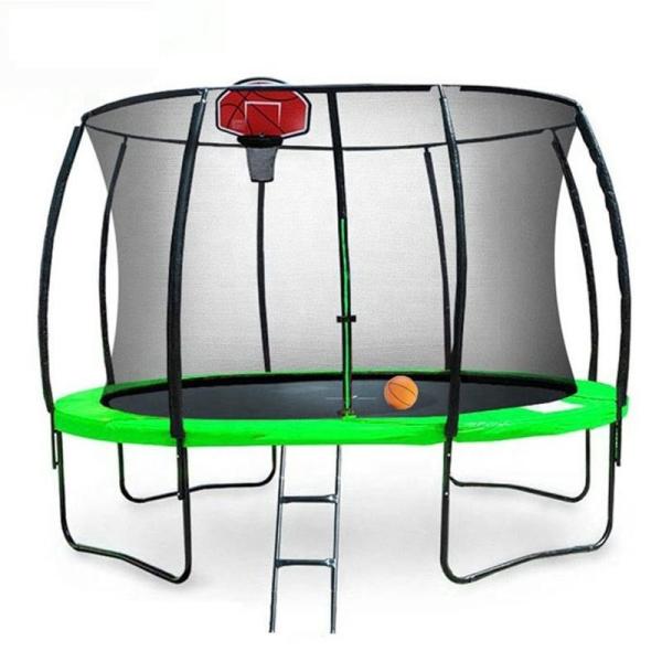 12FT Indoor Basketball Net 14 Inch Trampoline Net With Basketball Hoop