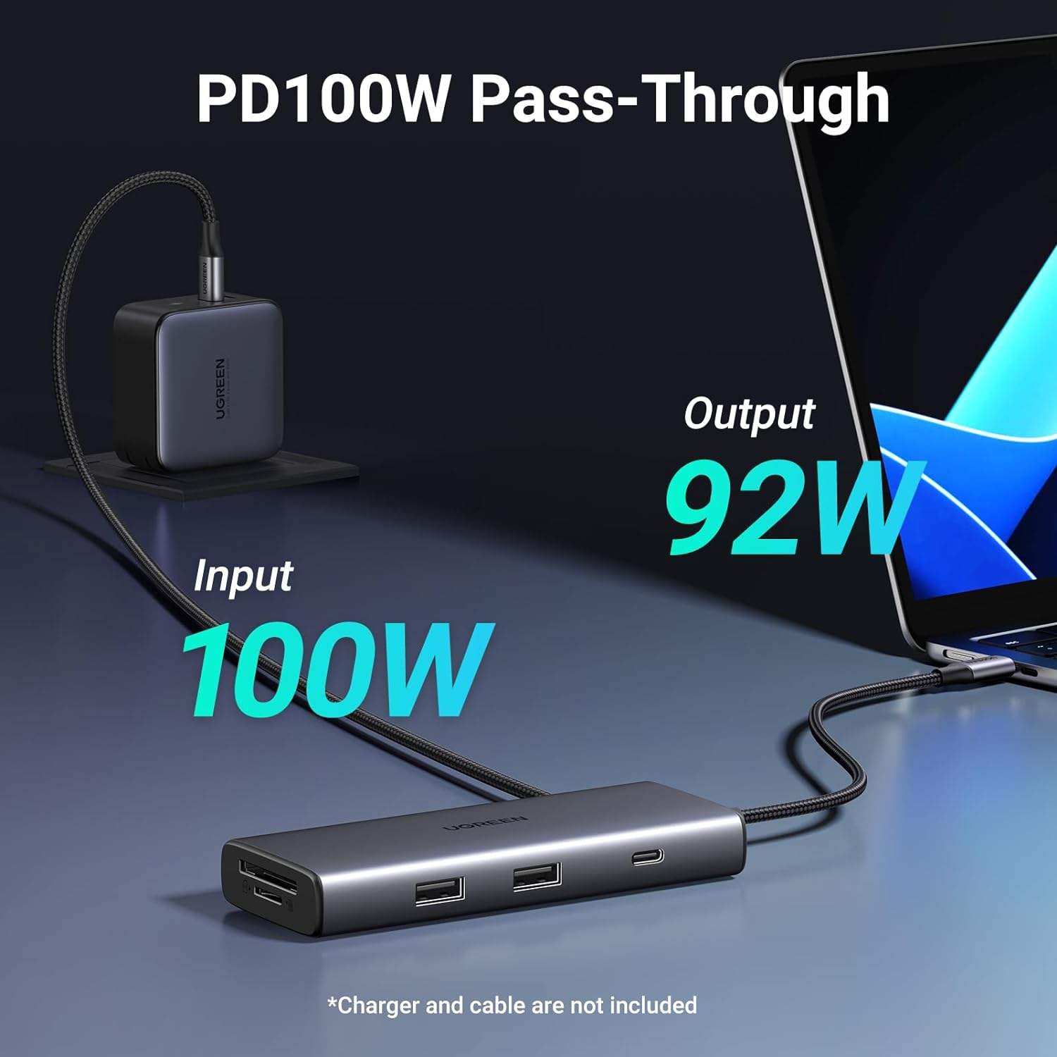 Revodok Pro 107 USB-C Hub 7 in 1 10Gbps USB C 3.2 & 2 USB-A 3.2 4K-HDMI, 100W Power Delivery, SD/TF Card Reader