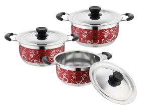 Wholesale 2019 hot selling 6pcs stainless steel cookware set &amp; red color ,blue color 3pcs non-stick cooking pot from china suppliers