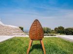 H97*L52.5*D60 Cm Outdoor Metal Furniture Steel Garden Chair With Leaf Shaped