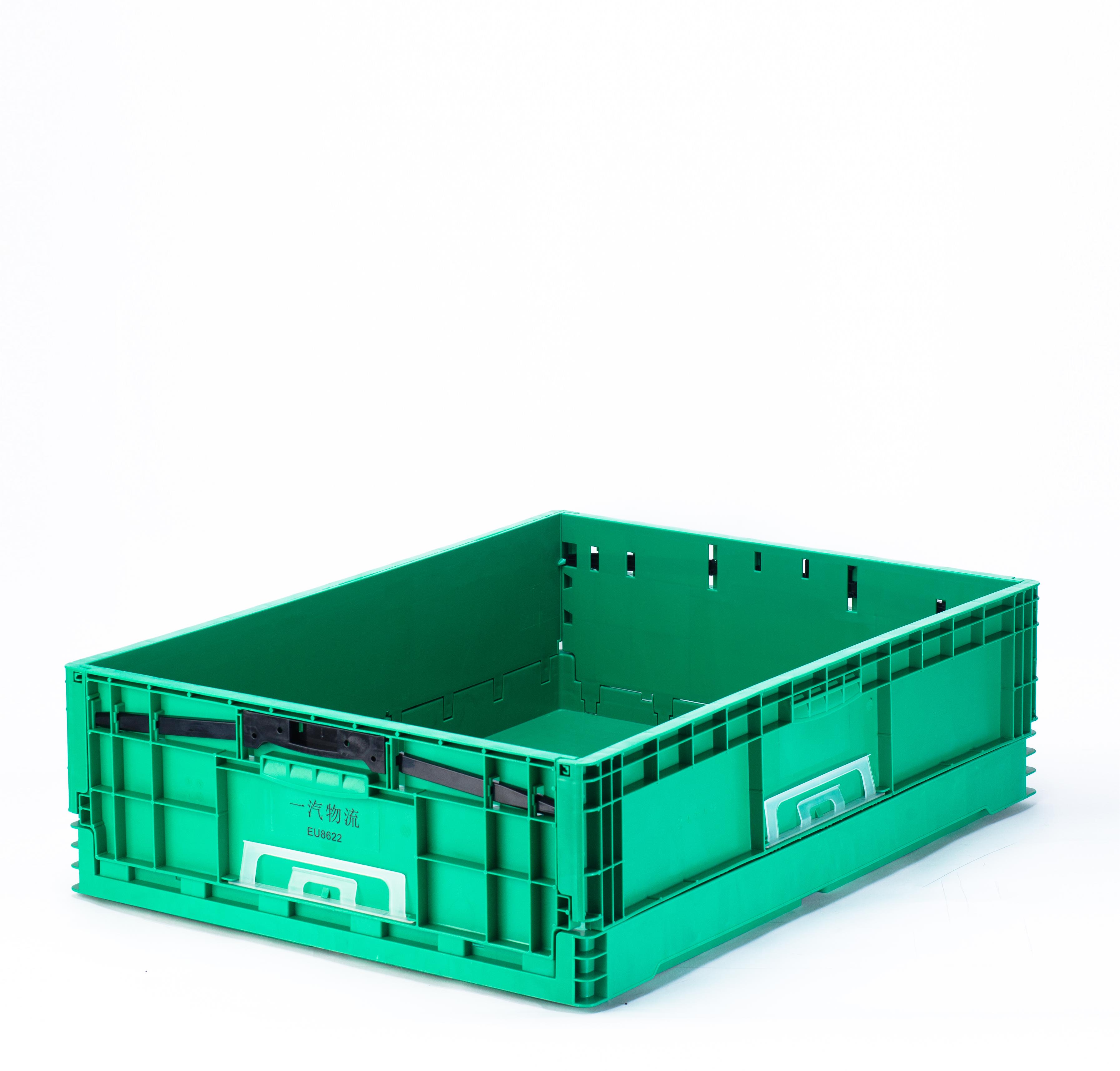 Collapsible EU Turnover Container Plastic Solid Storage Crate 800x600x230mm for Shipping