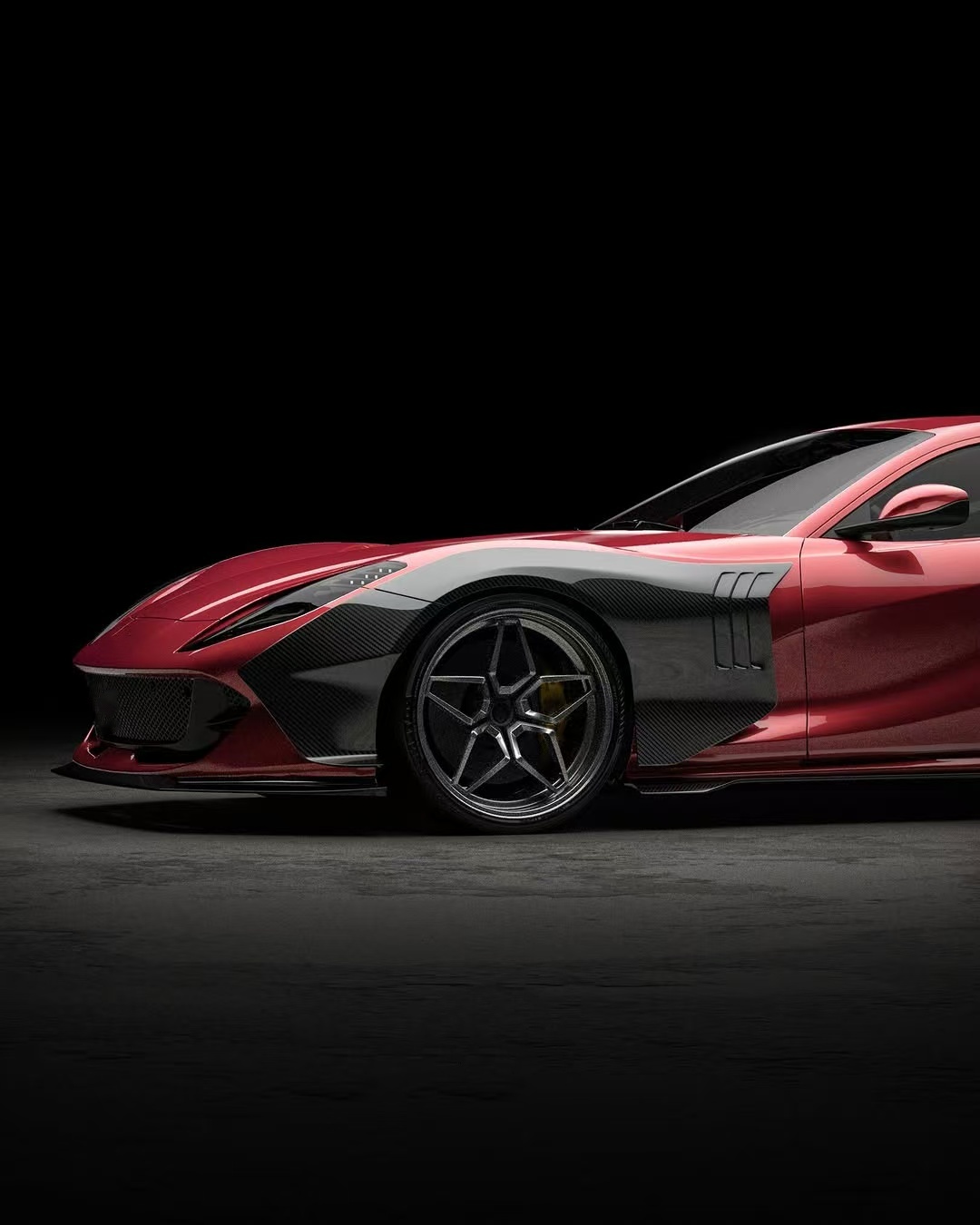 812 Ferrari Body Kit Carbon Fiber Widebody 812 ZE Style Carbon Fiber Arch
