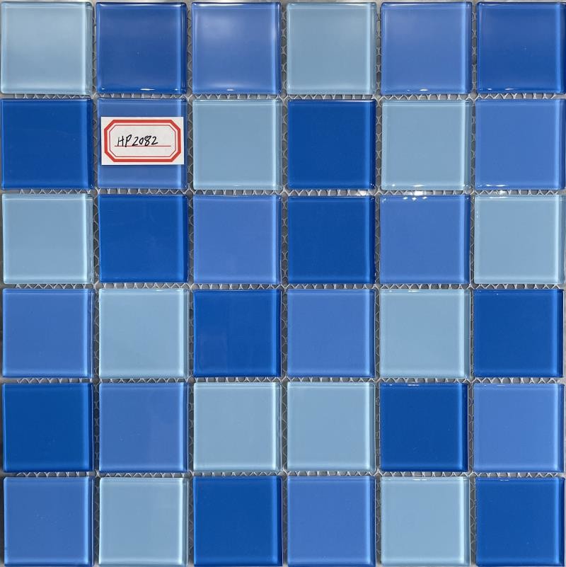48X48MM Swimming Pool Mosaic Tiles Blue Color Glass Mosac Tiles
