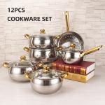 Multifunction Cookingware Set Cookware Cook Pot 12 pieces Ollas Stainless Steel