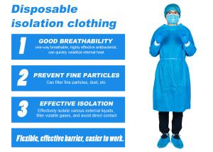Wholesale Disposable Nonwoven SMS Blue Surgical Gown , Isolation Apron Patient Gown from china suppliers