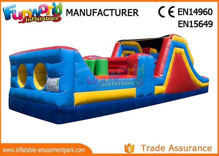0.55 MM PVC Tarpaulin Inflatables Obstacle Course , Blow Up Trampoline