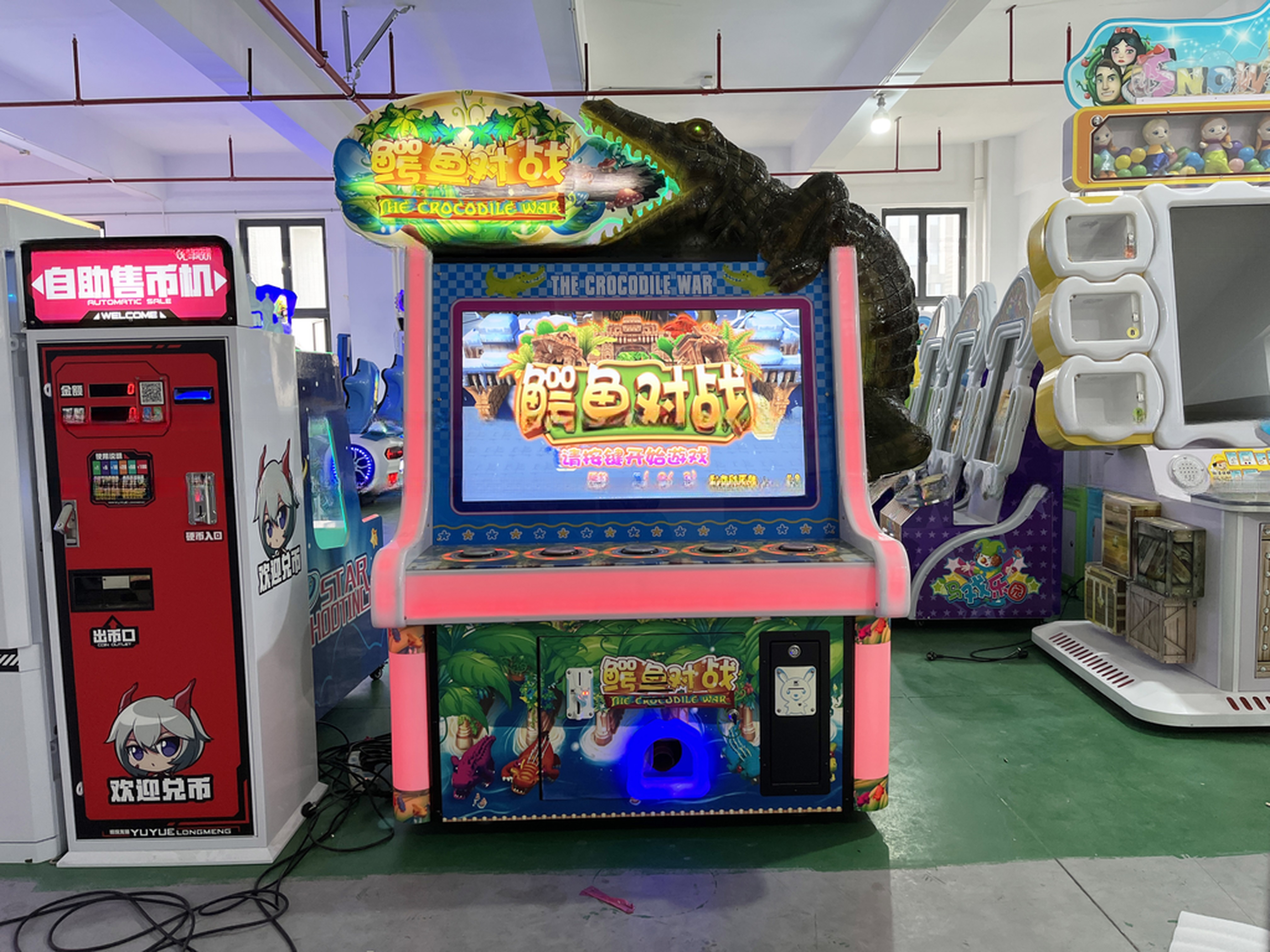 Dreamland ticket redemption amusement arcade double players hit crocodile game machine for game center