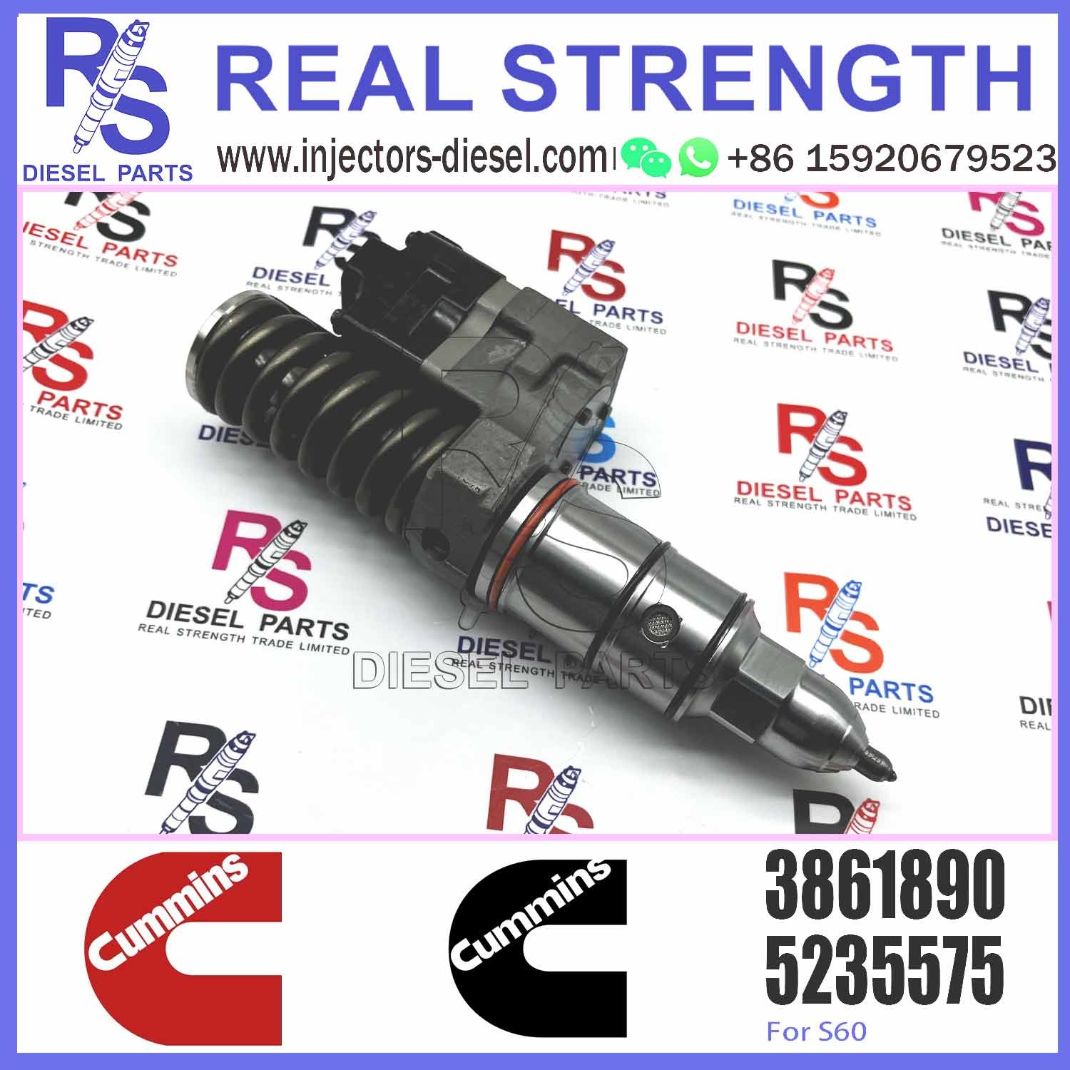 Common rail fuel injector 4991752 3861890 5234785 5235575 5237466 for Detroit Diesel series 60 11.1 and 12.7 L