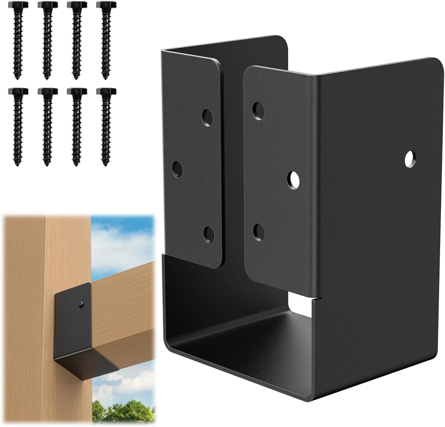Outdoor Concealed Flange Joist Bracket Q235B Steel Powder Coated For 4X6 Beam