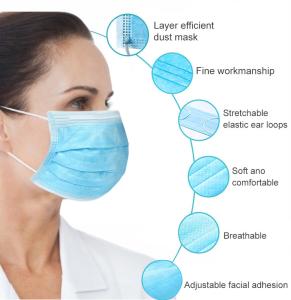 Wholesale Disposable 3 Ply Non Woven Face Mask Breathable &amp; Comfortable Filter Safety from china suppliers