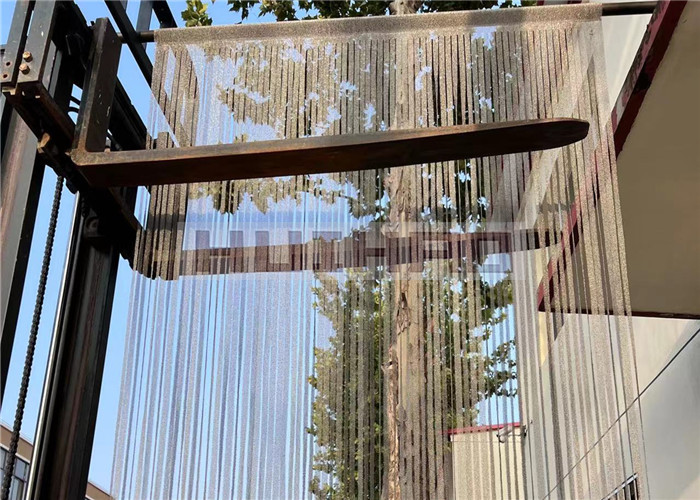7mm Stainless Steel Ring Mesh Curtain Brass Color For Architecture