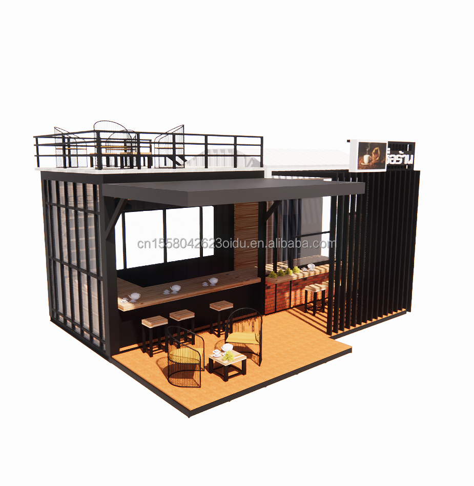 Aluminum Alloy Windows Prefabricated Shipping Mobile Coffee Shop Container Bar Shops for Customizable Layout