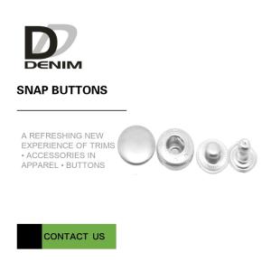 Wholesale Denim Dress Snap Matt &amp; Shiny Silver Metal Buttons Bulk Trims from china suppliers