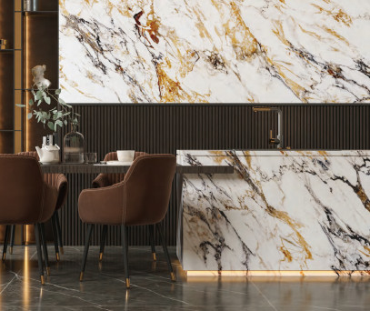 Hermes Gold Rimmed White Colour Marble Slab Tile Building Decoration