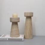 Home Decor Art Candle Holder Candelabra Stone Candlestick Stand Aromatherapy