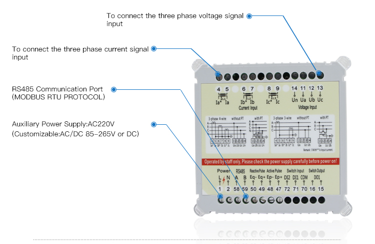 Original Factory Product Three Phase Intelligent LCD Display Multi-function Multimeters RH-3D3YS