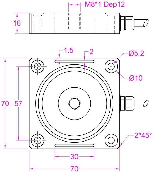 low profile compression force sensor