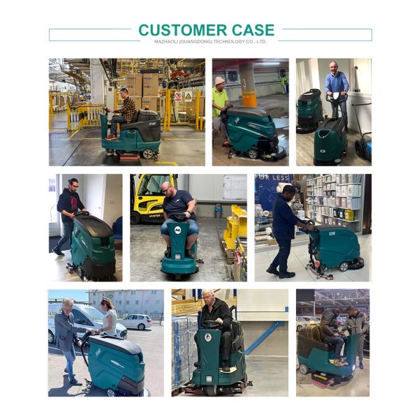 Battery Powered Mini Floor Scrubber Buffer Cleaning Machine Hand Pushed Industrial