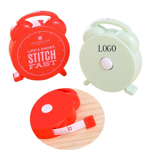 cartoon creative plastic tapeline cute clock shape 60×49×14mm logo customized