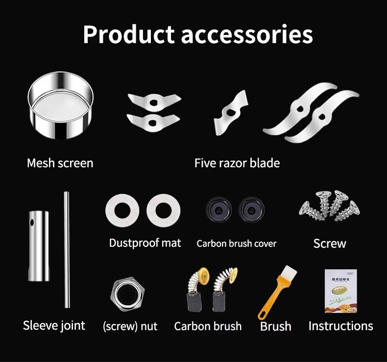 Mini Home 2500G Grinder Small Rice Corn Walnut Coffee Cocoa Peanut Soybean Sesame Flour Mill Machine