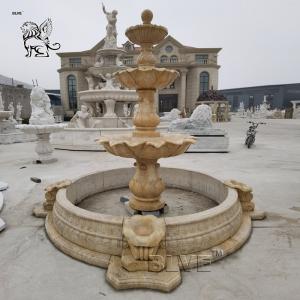 Wholesale Egypt Cream Marble Fountain Modern Beige Natural Stone Water Fountain Garden Decoration European Style Outdoor from china suppliers