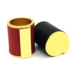 Classic Zinc Alloy Gold Color With Leather Textile Cylinder Shape Metal Zamac