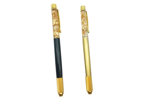 Wholesale Golden Foil One Side Pen Crystal Eyebrow Tattoo Pen Permanent Manual
