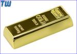 Shinning Golden Brick 16GB USB Stick Slip Button Laser Logo Engraved