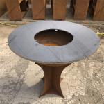 Wood Charcoal Burning Rustic Corten Steel Fireplace For BBQ