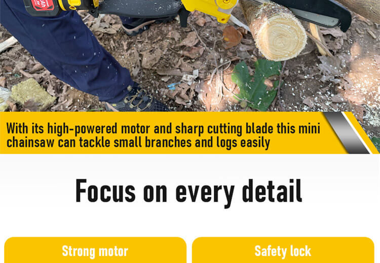 CE Certification New Energy Mini Chain Saw Battery 8-Inch Cordless Chainsaw Electric