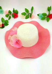 Wholesale Women's Straw Hats For Big Heads , Nylon Floral Strip Floppy Sun Hats For Ladies from china suppliers